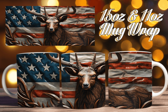 3D American Flag Mug Wrap Design Guide