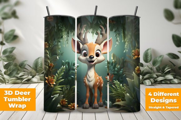 3D Cute Deer Tumbler Wrap Design Guide