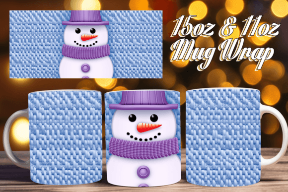 3D Embroidery Mug Wrap Ugly Sweater Design