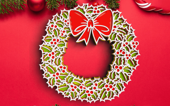 3D Floral Wreath Christmas SVG DXF Guide