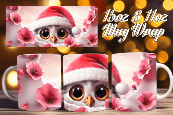 3D Frosty Morning Mug Wrap: 15oz Sublimation Design