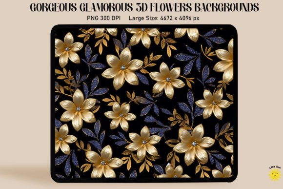 3D Glamorous Small Flowers Backgrounds for Design