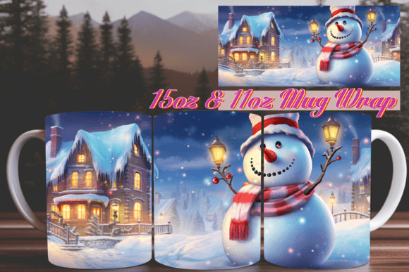 3D Holiday Charm Mug Wrap 11oz Design Guide