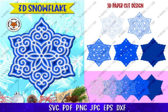 3D Snowflake Ornament SVG: Layered Design Guide