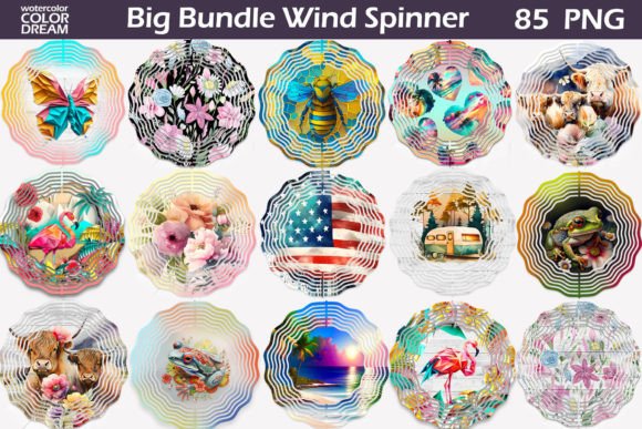 3D Wind Spinner Bundle: High-Res Sublimation Designs