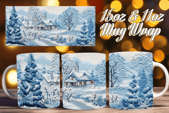 3D Winter Mug 11oz Sublimation Design Guide