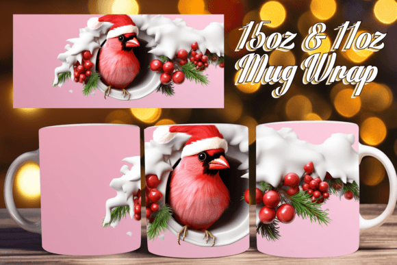 Christmas Cheer 3D Mug Wrap 15oz Design Guide