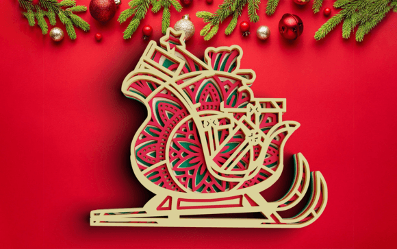 Crafting Depth: Mastering the 4-Layer 3D Christmas Sleigh SVG