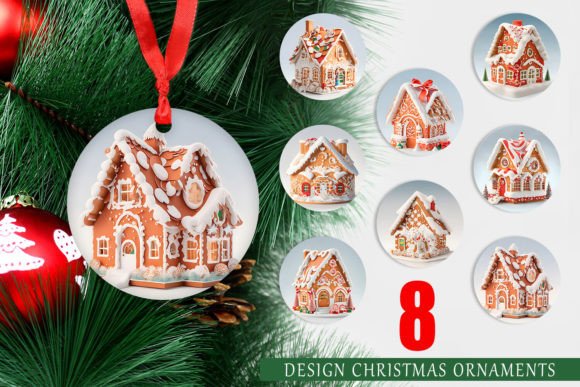 Elevating Holiday Merchandising with the Christmas Ornament 3D Gingerbread House Digital Asset