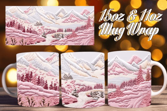 Elevating Mug Sublimation with the Embroidered 3D Snow Design