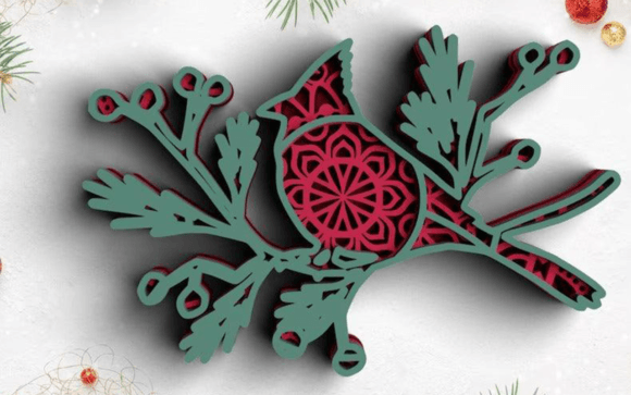 Evaluating the 3D Christmas Cardinal SVG DXF 4 Layers Design for Holiday Crafting