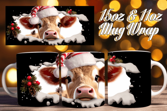 Evaluating the Hole in Wall 3D Christmas Mug 15oz Sublimation Design