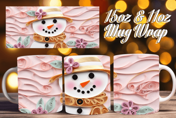 Mug Wrap Christmas Cheer in 3D Style