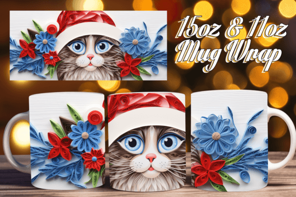 Mug Wrap Christmas Dreams in 3D: Sublimation Designs