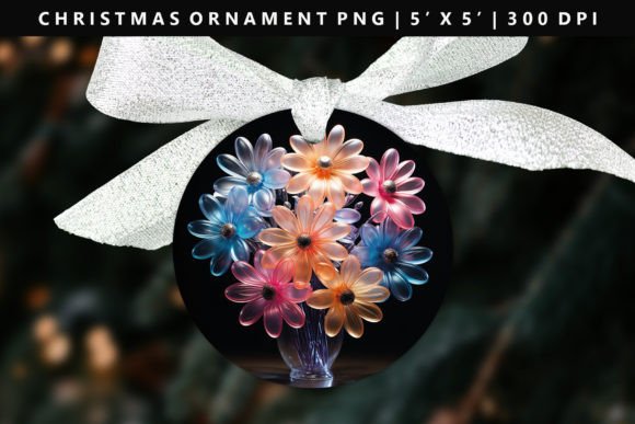Puff Daisy 3D Christmas Ornament: A Digital Design for Festive Creativity