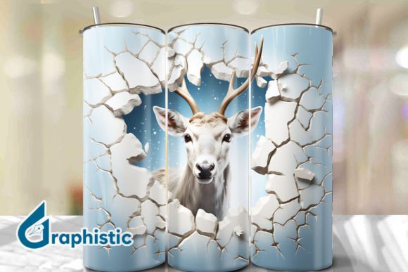 Reindeer 3D Smash Wall Art Background 17 Guide