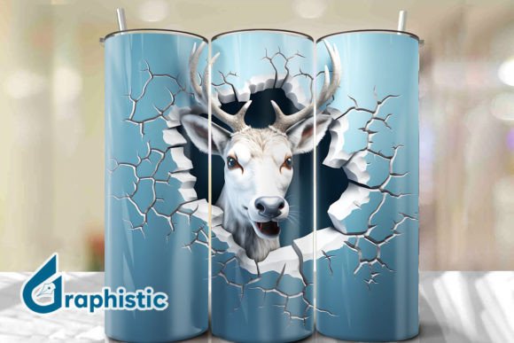 Reindeer 3D Smash Wall Art Background 35: Elevating Digital and Print Projects
