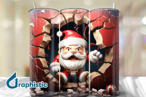 Santa 3D Smash Wall Art Background 04: Elevating Holiday Visuals with Digital Depth