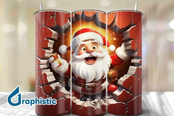 Santa 3D Smash Wall Art Design
