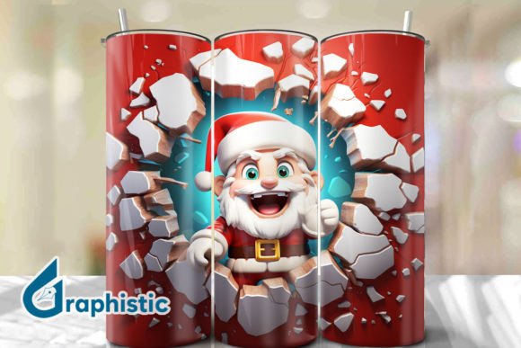 Santa 3D Smash Wall Art Design Asset