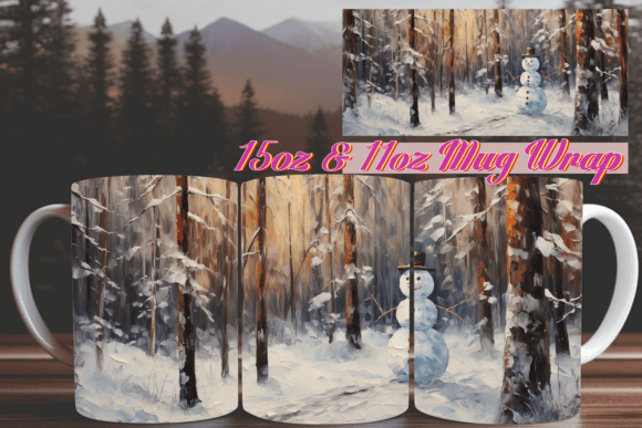 Sublimation 3D Christmas Joy Mug Wrap 15 Design