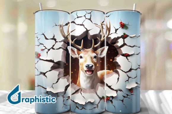 Transforming Creative Projects with Reindeer 3D Smash Wall Art Background 08 Digital Assets