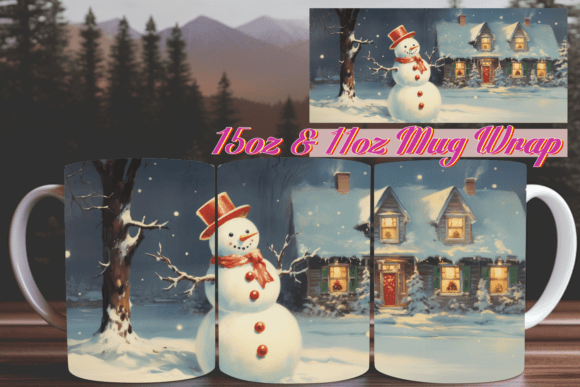 Winter Bliss 3D Mug Wrap 11oz Design Guide